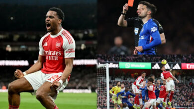 EPL: Arsenal restore five-point title advantage with win against 10-man Chelsea