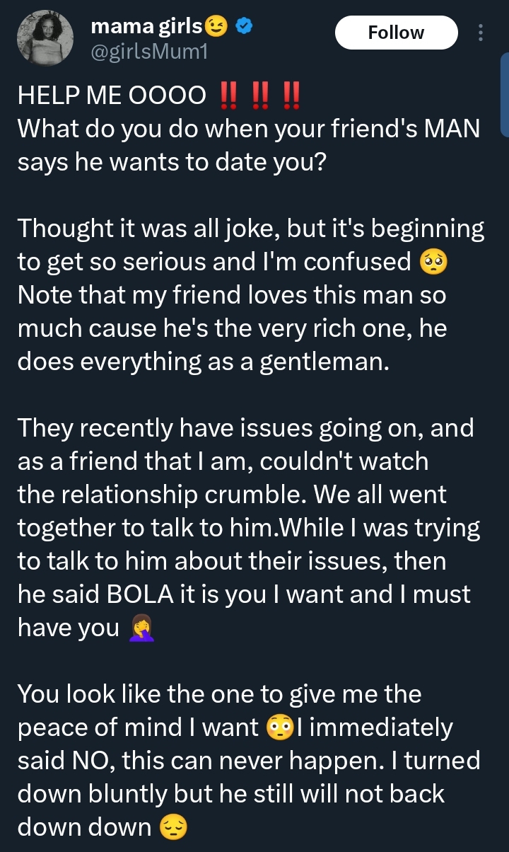 "It's you..." — Lady cries out as her best friend boyfriend proposes love to her