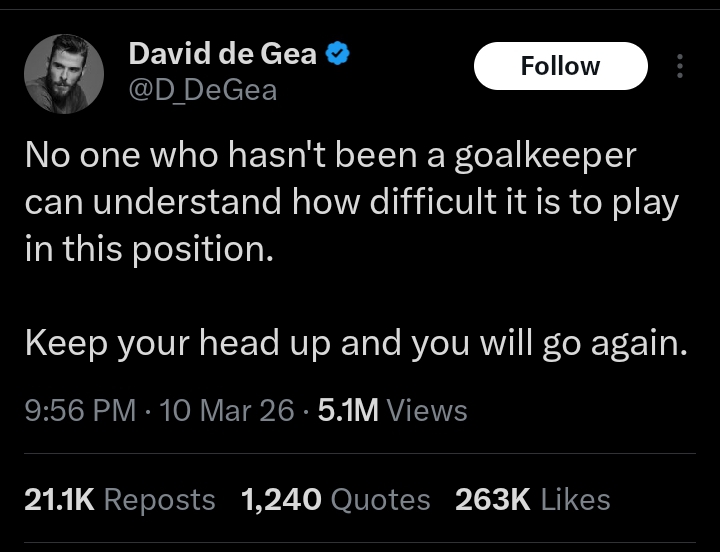 "Keep your head up" - De Gea defends Kinsky after Tottenham’s Champions League nightmare