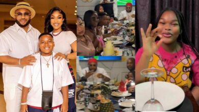 "Farewell dinner for my baby girl” – Tonto Dikeh shares sweet family moment with Olakunle Churchill as daughter returns to school