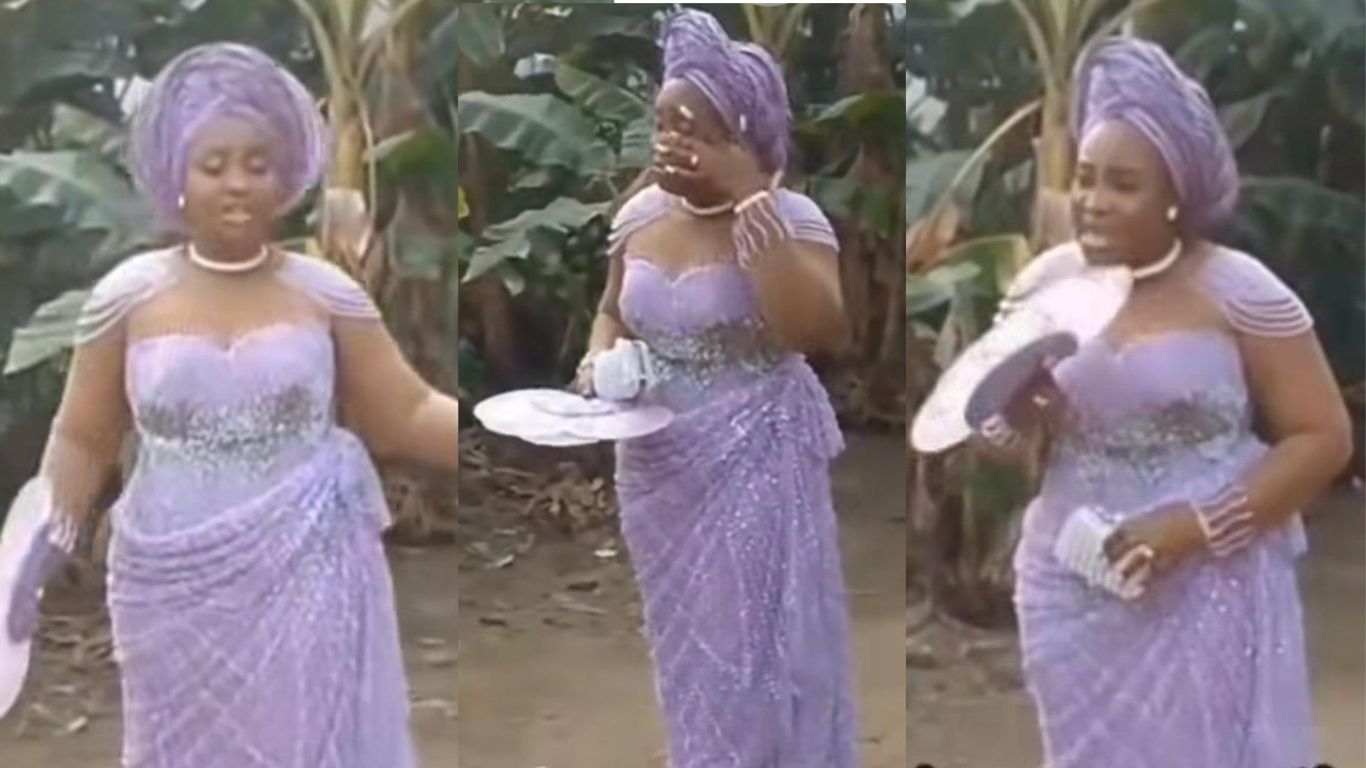 Emotional moment as bride breaks down at graves of her parents, siblings to share wedding news