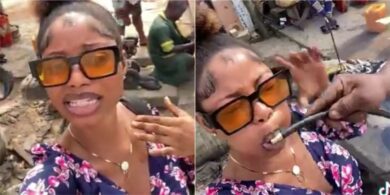 “I’m too tiny” – Drama as lady visits vulcanizer to ‘pump’ herself over alleged body shaming