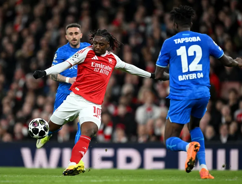 Eze, Rice fire Arsenal into UCL quarter-finals with win over Leverkusen