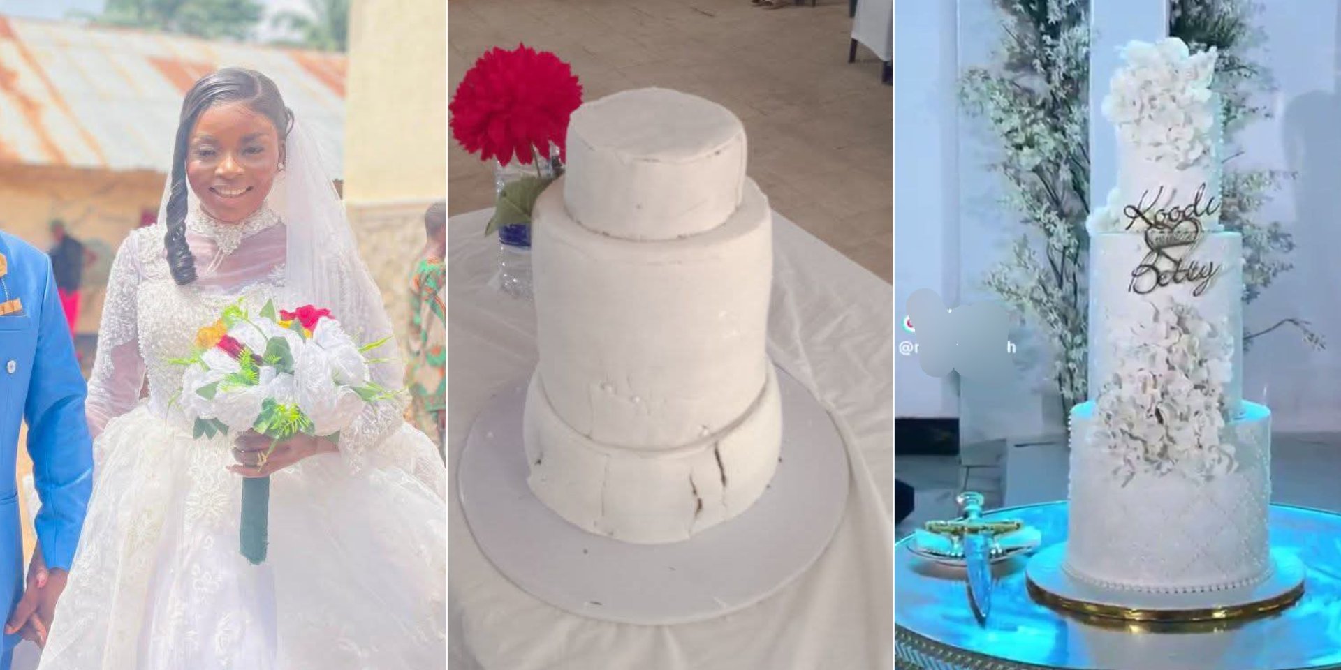"They disgraced me" - Bride shares wedding cake she received that looked nothing like her order