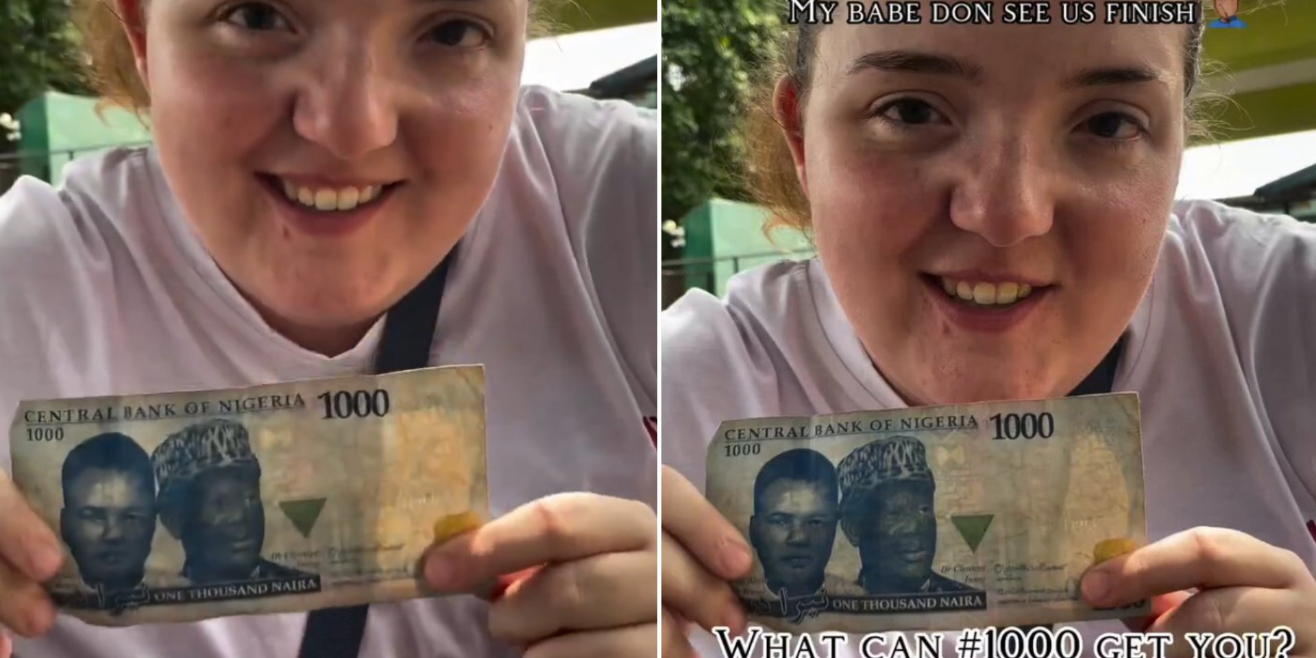 Caucasian lady questions value of Naira; stirs reactions