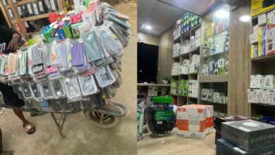 “I went from this to that”— Man celebrate growth from wheelbarrow hustling to thriving store