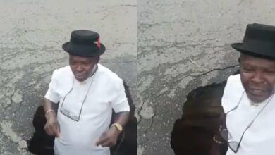 “A whole human being can stand inside it” — man raises alarm over dangerous pothole in Bayelsa