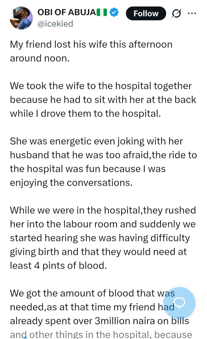Tragedy as man loses wife during childbirth in Abuja hospital, baby survives