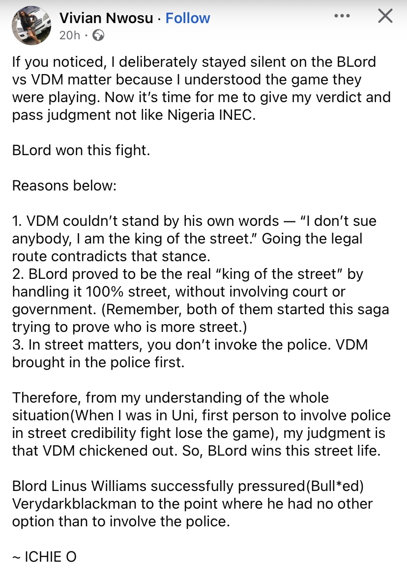 “BLord bulled VDM, he runs to the police” - Man declares BLord true ‘King of the Street’