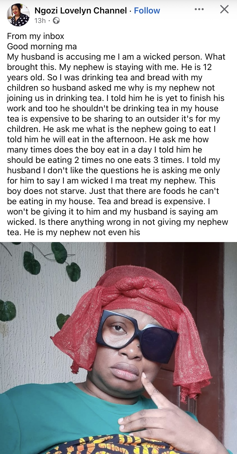 “Pls, am I wicked?” – Married lady cries out as husband accuses her of being wicked to nephew