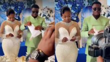 Nigerian couple tear marriage certificate at their wedding, video goes viral