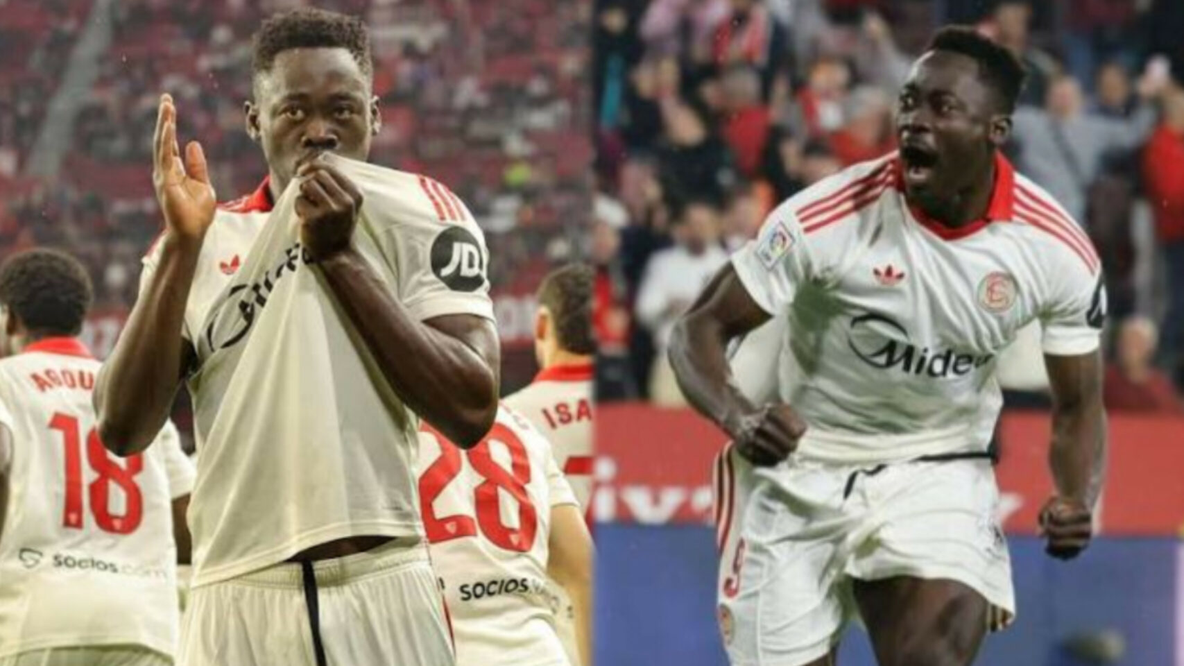 LaLiga: Akor Adams praises Sevilla fans after Atletico win