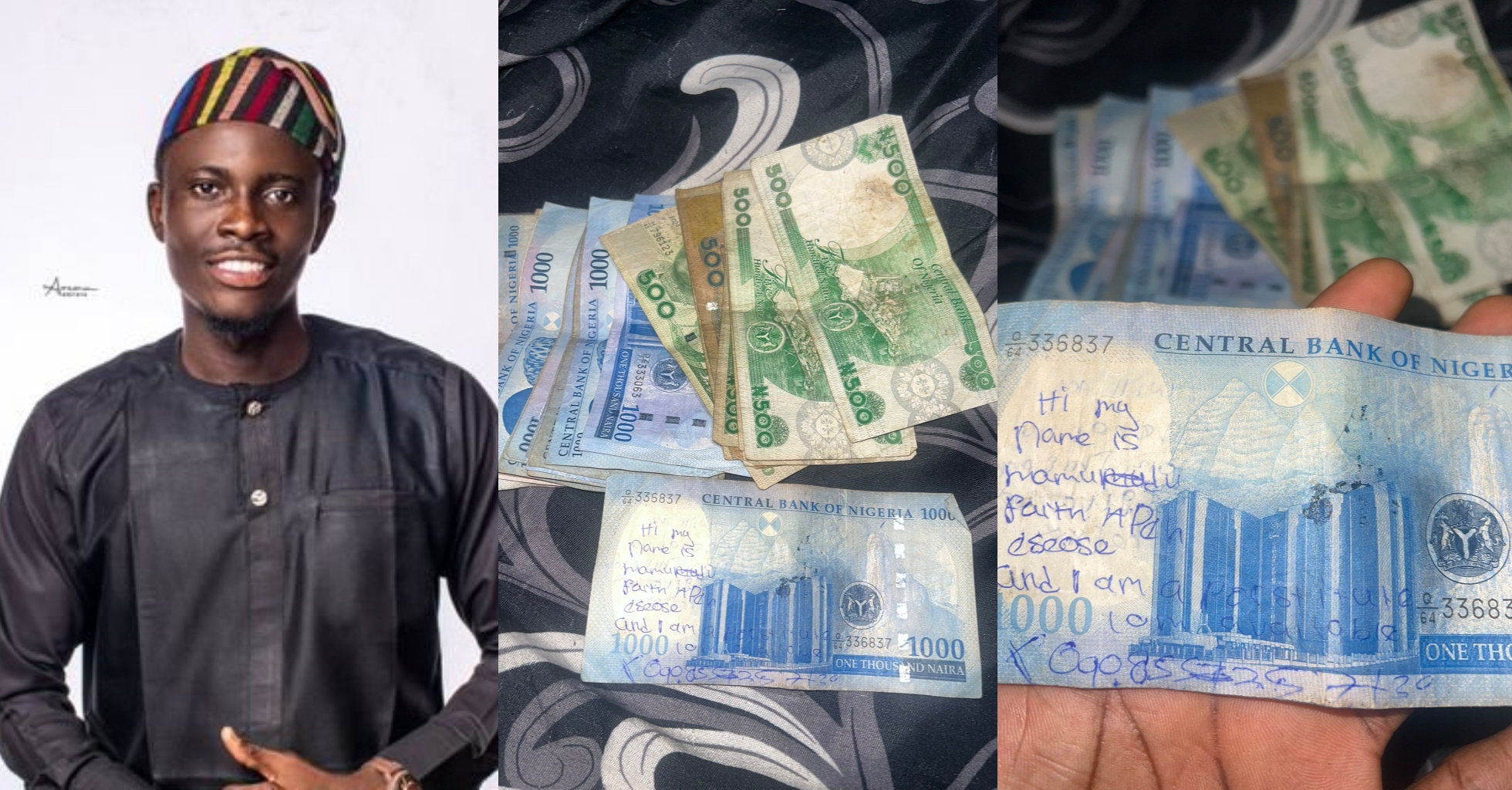 ‎”Someone actually wrote on it “- Man cries out, displays unusual writeup on ₦1,000 note