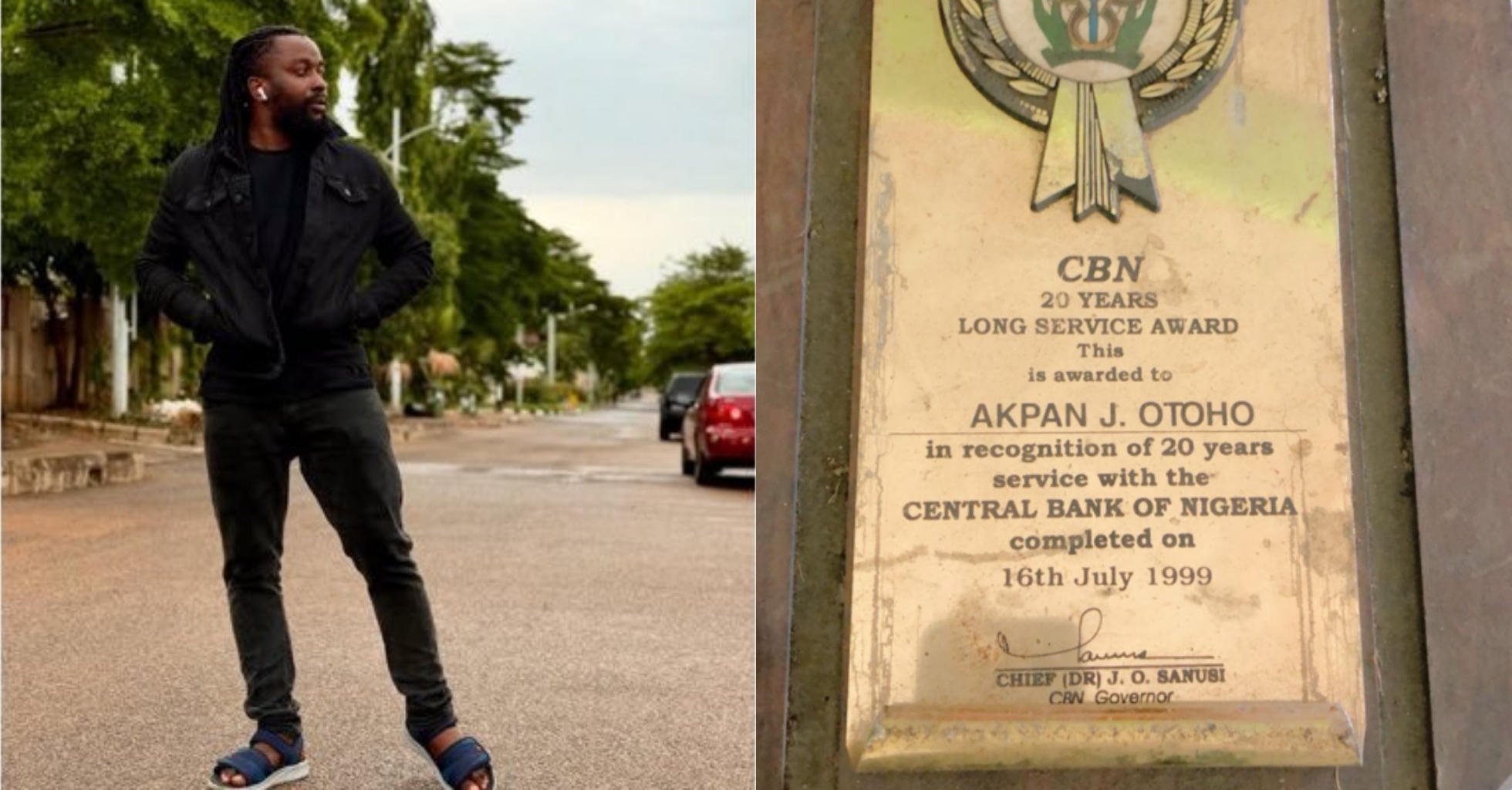 ‎”My father worked”- Man displays award late father received from CBN in 1999 after 20...