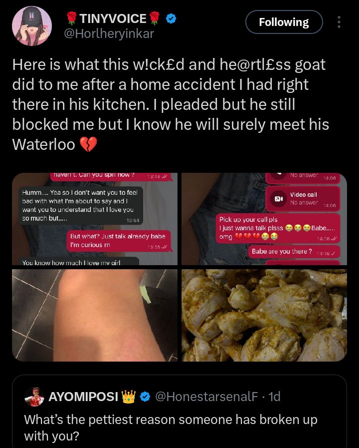 “He ended the relationship because of the scars” — Lady shares chat with ex