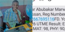 UTME 2026: Boy who scored 98 in Mathematics, 90 in Physics goes viral after posting result online