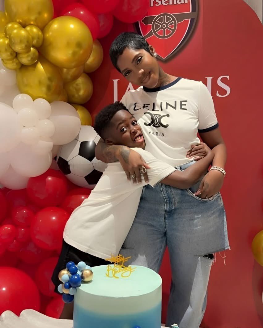 Tiwa Savage shares heartwarming moment with son