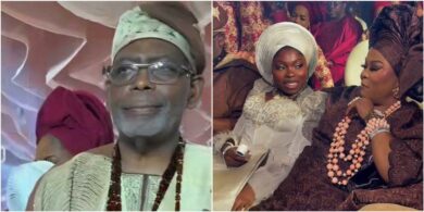 “She didn’t even look at him” - Moment Sola Sobowale snubs ex-husband at daughter’s wedding