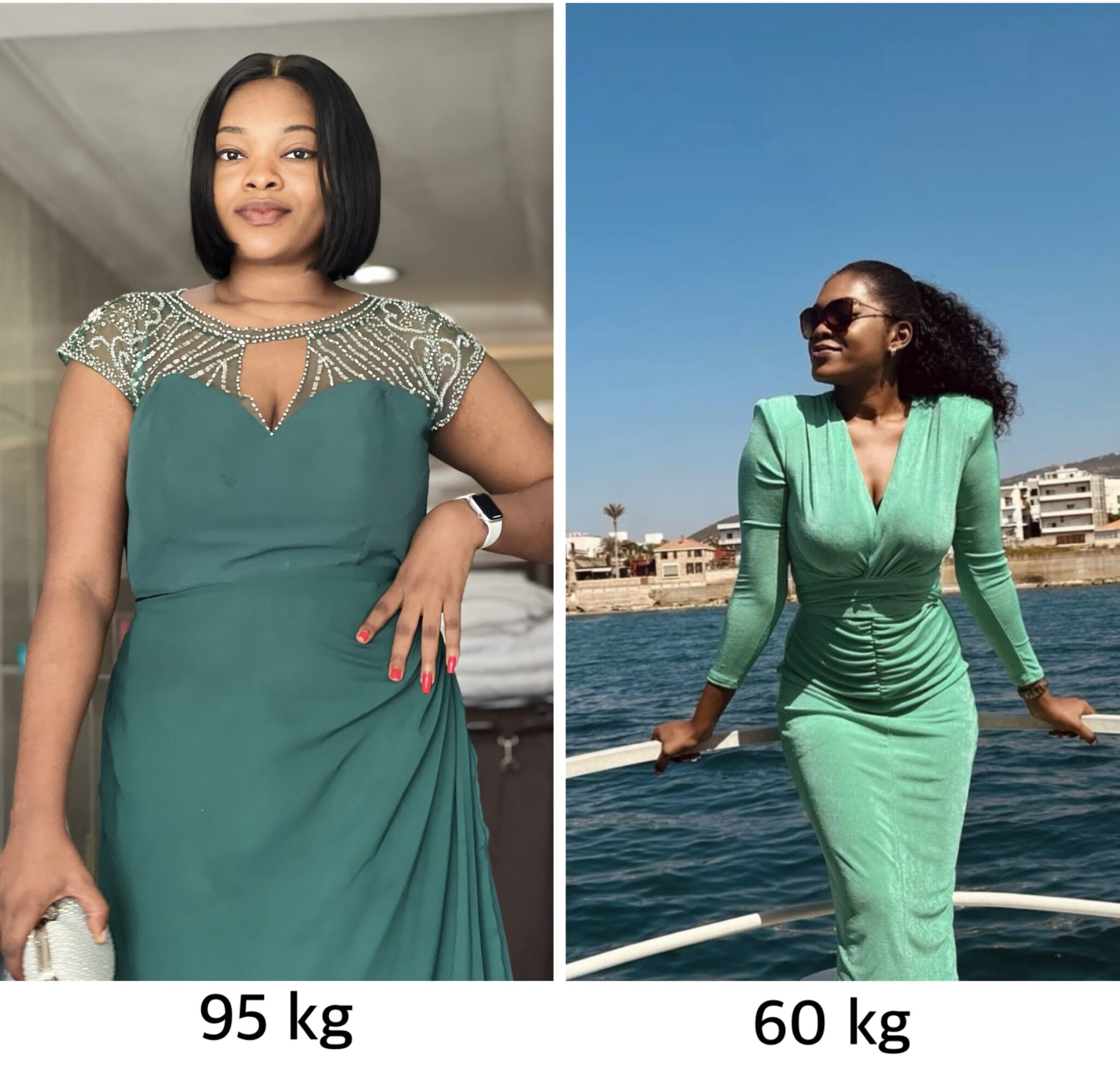 Image showing Mounjaro weight loss review of a woman who previously weighed 95kg and lost 25kg in 4 months.