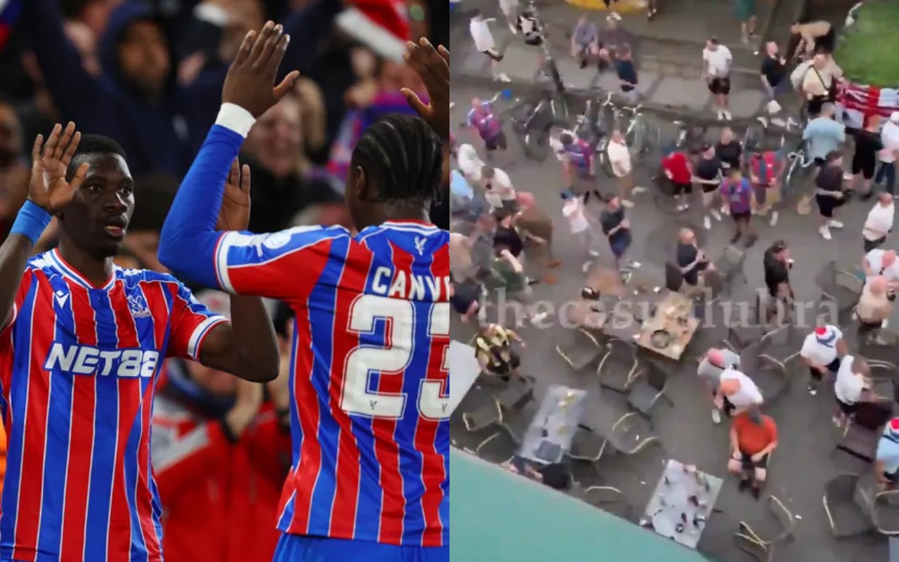 Sixty Crystal Palace fans removed from Leipzig city centre after clashes before Conference League final