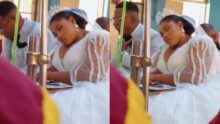 Drama as bride sleeps off during church wedding ceremony, groom yawns repeatedly