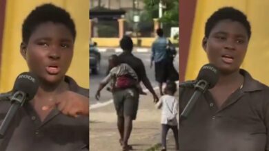 “We sleep outside and barely eat, yet I will stand by my husband” — Lady says