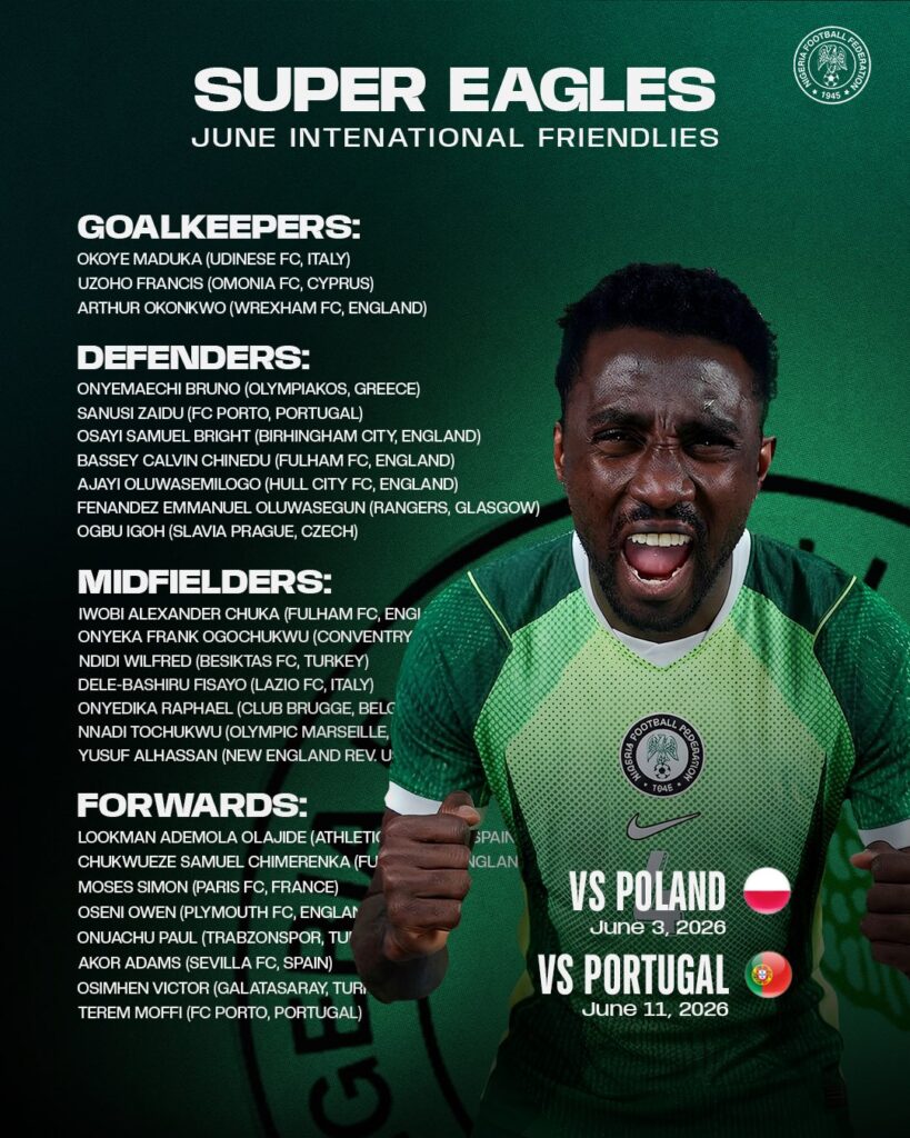 Eric Chelle unveils Super Eagles squads for Unity Cup, international friendlies