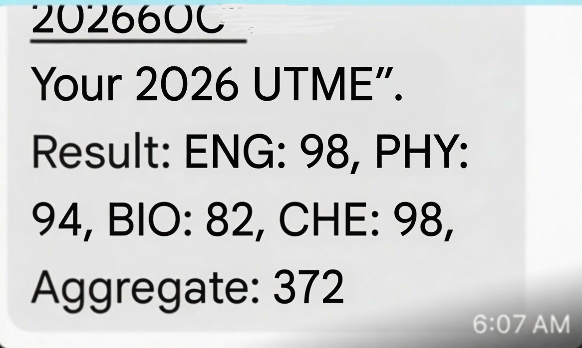 A brilliant 16-year-old student, Owoeye Daniella Jesudunsin, has emerged as the overall best candidate in the 2026 Unified Tertiary Matriculation Examination (UTME).