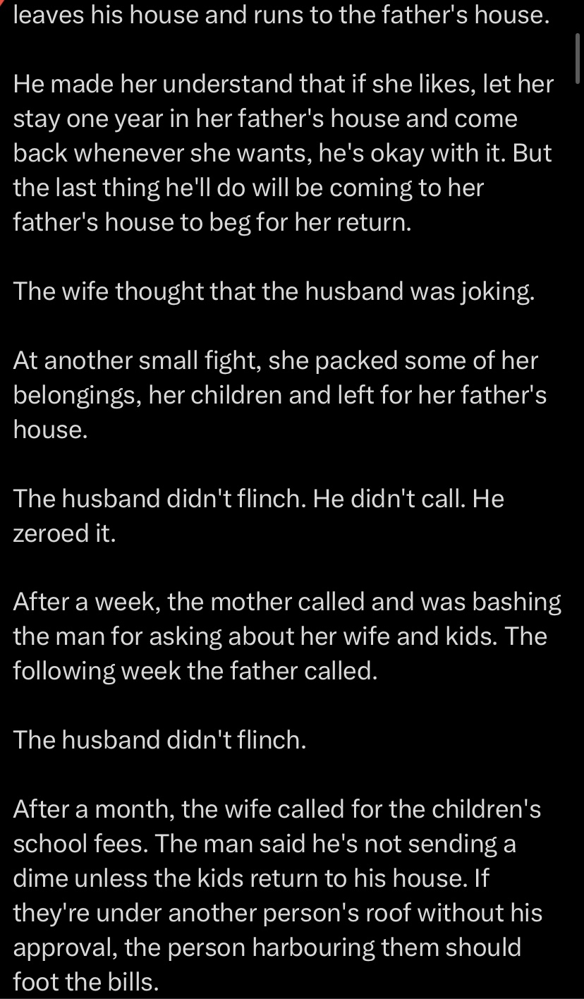 “He didn’t call, he didn’t beg” – Woman loses marriage after repeatedly returning to father’s house after every fight