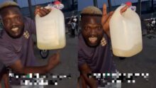 Man laments as he shows quantity of 1 litre of petrol he bought for ₦1,300