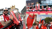 Arsenal begin Premier League trophy parade through North London