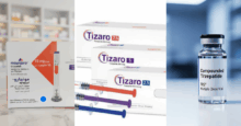 Image showing three Tirzepatides available in Nigeria: Mounjaro, Tizaro and Compounded Tirzepatide