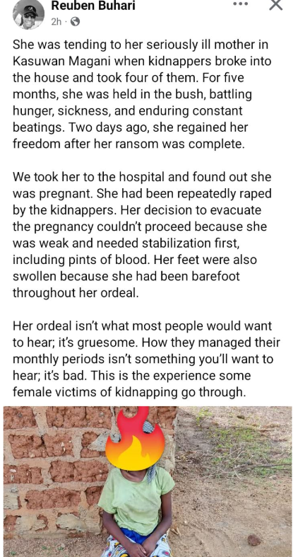 Abducted lady returns pregnant after 5 months in captivity