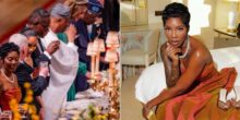 Old photo of Tiwa Savage at UK State dinner banquet in honour of Tinubu trends online