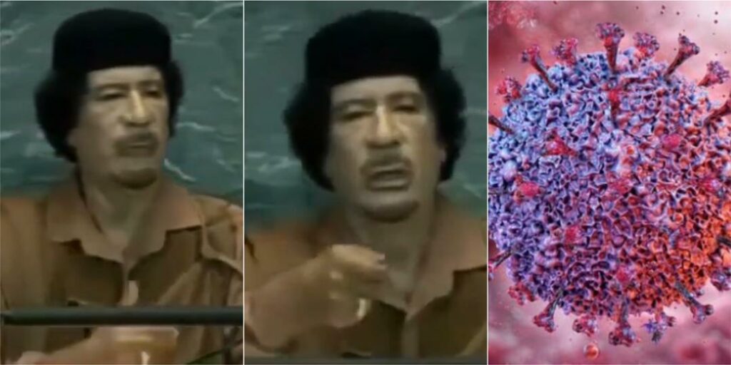 “They create viruses for profit” – Old video of Gaddafi goes viral
