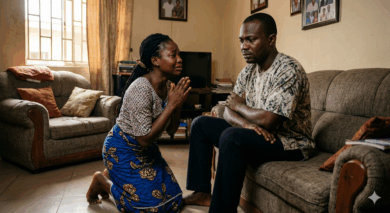 My husband insists I must kneel and apologise to his sisters before I can return home — Lady