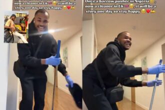 “Once a wheel barrow pusher in Nigeria to a cleaner in Uk” — Man encourages others to not give up
