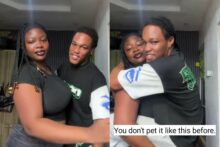 “I am used to carrying him” – Lady lift boyfriend in birthday celebration clip