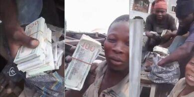A group of young men has gone viral on social media after sharing a video in which they allegedly discovered bundles of U.S. dollars while working at a site.