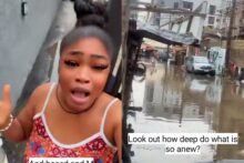 "How can somebody pay N10m to be staying at a flooded place." – Lady laments after heavy flooding submerged residential area