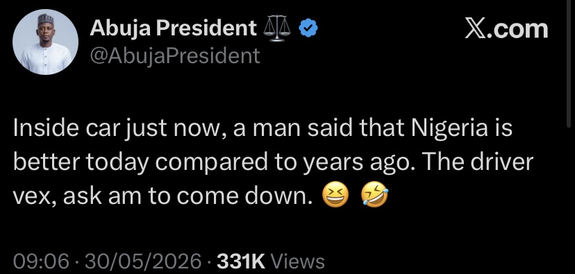 "Nigeria is better today compared to years ago" - Driver reportedly throws passenger out of car
