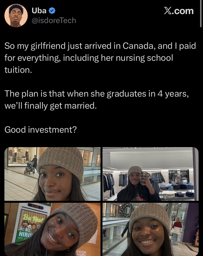 "When she graduates, we'll marry" - Man sponsors girlfriend to Canada