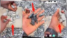 Man cries out after being scammed with baked clay sold as granite stones