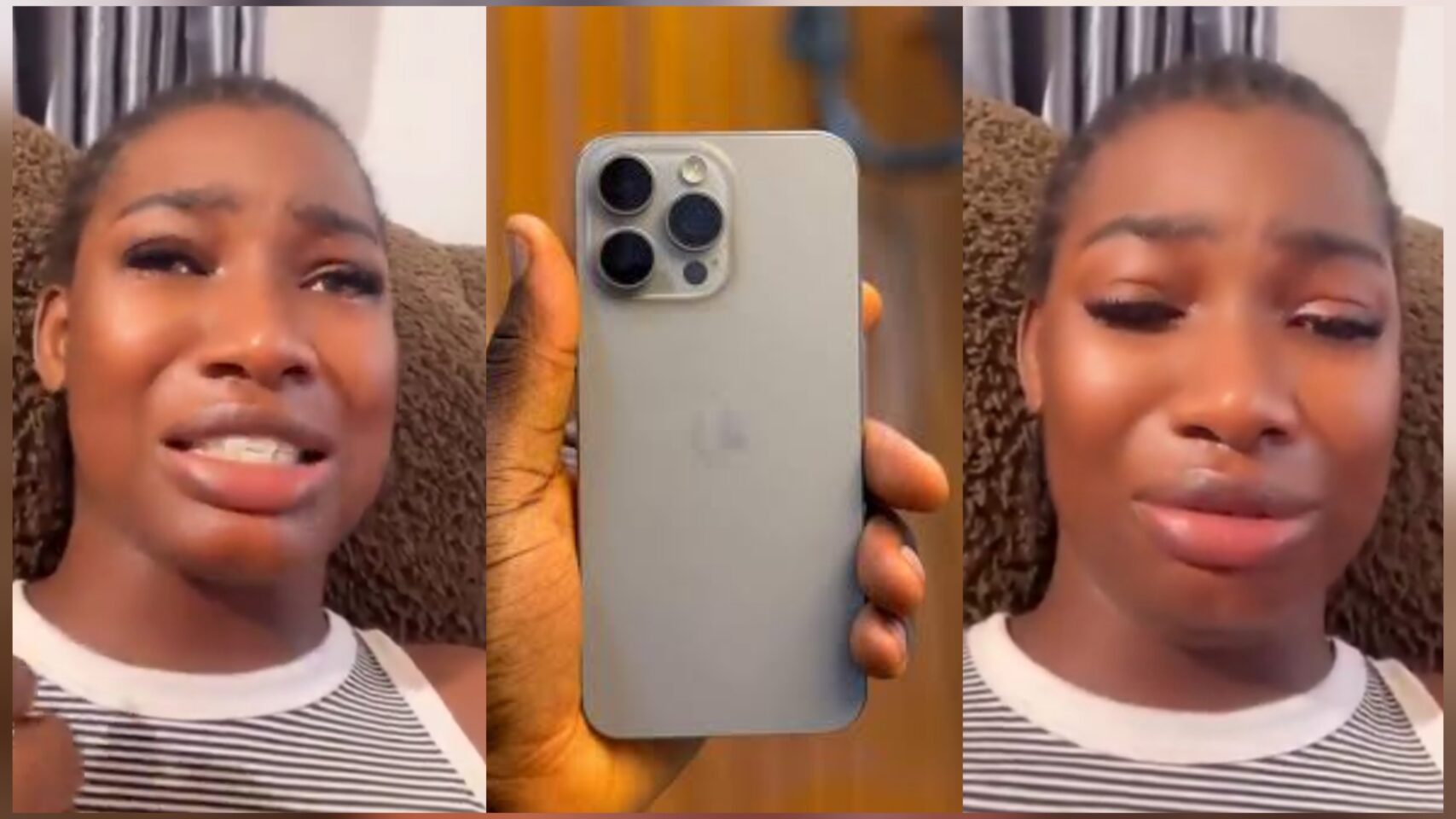 Lady cries out after spending N1.1 million to buy bad iPhone 15 Pro Max