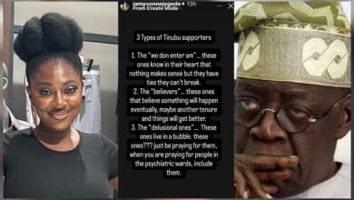 “When praying for people in psychiatric wards, include them” — Actress Yvonne Jegede lists 3 types of Tinubu supporters