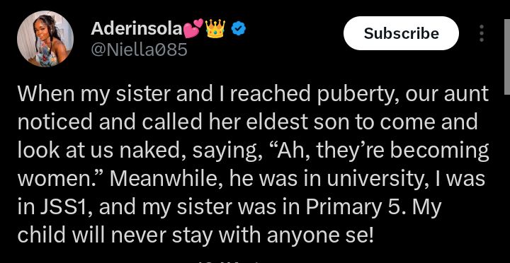 “Ah, they’re becoming women” — Lady shares experience that c