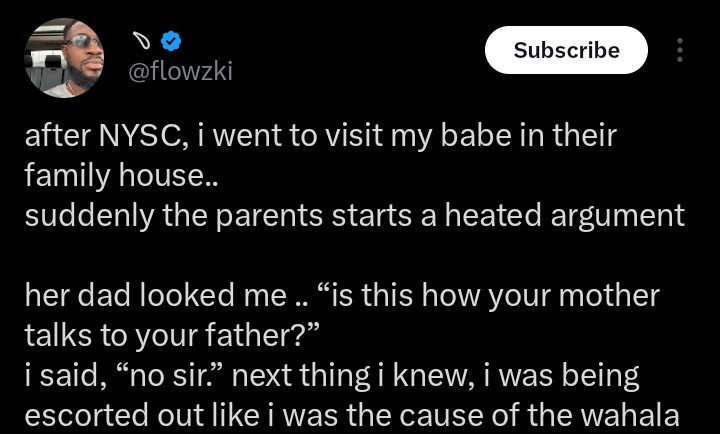 “Next thing I knew, I was being escorted out” — Man recounts awkward visit to girlfriend’s home