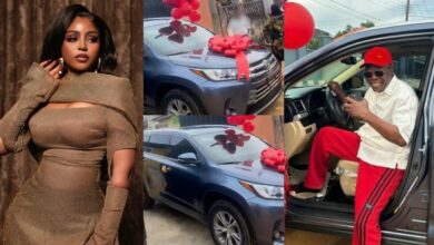 Regina Daniels celebrates father’s birthday in style, surprises him with a brand-new car
