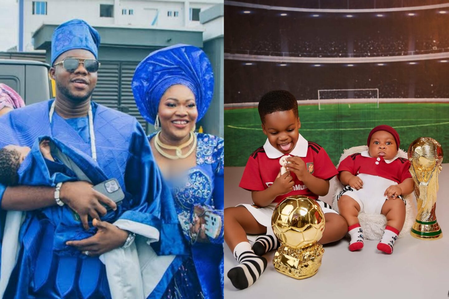 “My sperm has turned to two fine boys” – Cute Abiola celebrates son at three months with heartfelt message