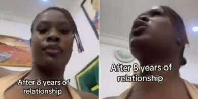 Lady confronts boyfriend, demands compensation after eight-year relationship